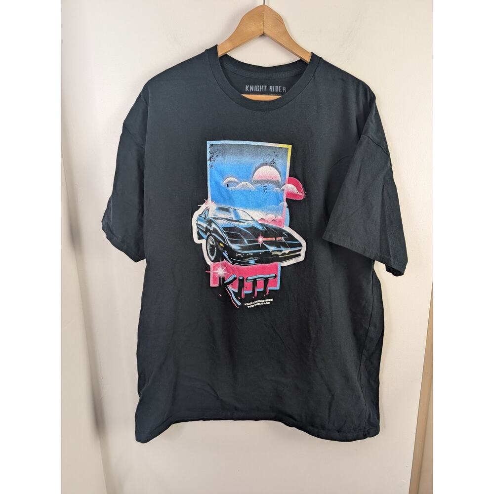 Knight Rider T-shirt Men's 2XL Black Pink Shirt XXL 2x Loot Wear Lootwear